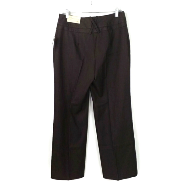 Cato Brown Stretch Mid Rise Wide Leg Classic Career Pants Womens 8P Petite - Picture 2 of 11